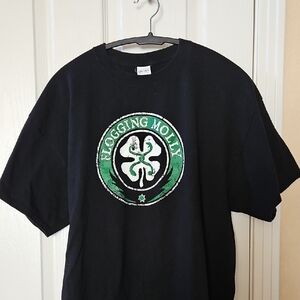Gildan Black T-Shirt with Green Flogging Molly Design